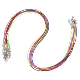 MECCANIXITY 10pcs 24 Inch Waxed Necklace Cord, Bulk Necklace String with Clasp 1.5mm Waxed Leather Cord Rope for Jewelry Making DIY Bracelet Pendant,Mixed Colors