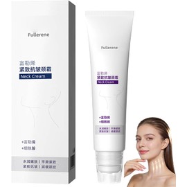 Crema mágica de colágeno y fullerenos para el cuello, tratamiento hidratante para el cuello con péptidos de colágeno, reduce las arrugas y la papada (1PC)