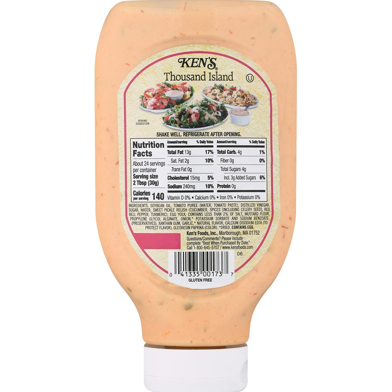 Ken's Steak House Thousand Island Dressing Topping & Spread, 24
