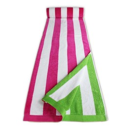 Beach Towels for Adults Large Size perfect fit for sun lounger towel Soft velour cotton with quick dry terry towel reverse Couple beach towel sets mix & match for family pool towel (PINK STRIPE)