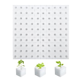 BaraRose Hydroponics Sponges, Set of 100, 9.8 x 9.8 inches (25 x 25 cm), Planting Sponges, Containers, Growing Sponges, Gardening Supplies, Breathable, No Soil, Square Seedling Sponge