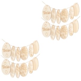 Operitacx 2sets Wooden Eggs Month Disks Unfinished Egg Cutouts Announcement of The Lid Blank Wood Cutouts DIY Easter Crafts Indoor Easter Decorations Things to Paint on 36pcs*2