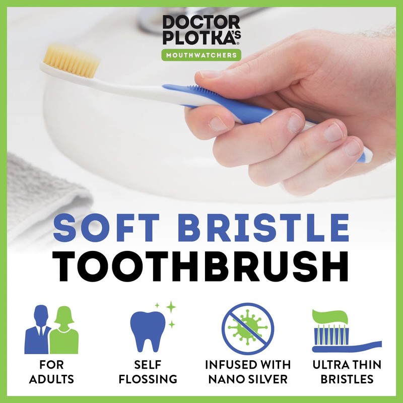 MOUTHWATCHERS Dr Plotkas Extra Soft Flossing Toothbrush Manual Soft Toothbrush
