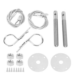 KIMISS 24in Hood pin plate lock Hood hood Hood pins Stainless Steel Hood Pin Clip Hood Lock Clip Pin Engine Hood Pin Plate Bonnet Lock Clip Kit Car Modified Accessory