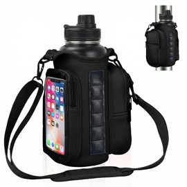Yanwela Magnetic Gym Water Bottle Bag with Strong Magnet Holder for Men and Women Securely Attaches to Metal Surfaces Perfect for 40Oz Bottle Phone Small Essentials Carrier