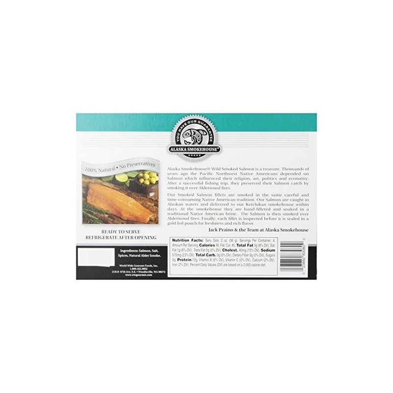 Alaska Smokehouse Jumbo Smoked Salmon (8 Oz), 3Count Variety Pack