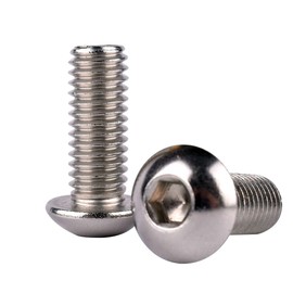 VAMUOEFL #6-32 x 3/4" Button Head Socket Cap Bolts Screws, 304 Stainless Steel 18-8, Allen Hex Drive, Fully Machine Thread, Quantity 40Pcs