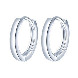 MOOFUN Hoop Earrings Silver 925 Medium Earrings Women's Earrings 12 mm Silver/Rose Gold/Gold Earrings Hoop Earrings for Mum Best Friend Teenager Girls Grandma Sister Women Gift Birthday Gift, Sterling