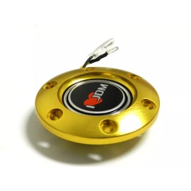 Unbranded GOLD BILLET RING & I LOVE JDM HORN BUTTON FOR RACING STEERING WHEELS C
