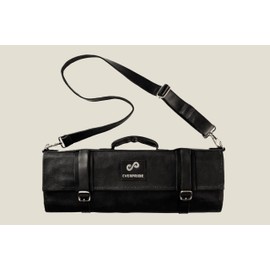 EVERPRIDE Waxed Canvas and Genuine Leather Trim Chef Knife Roll Bag Holds 12 Knives and Cooking Tools – Durable, Large Knife Case – Elegant Chef Bag for Professional Cooks and Students