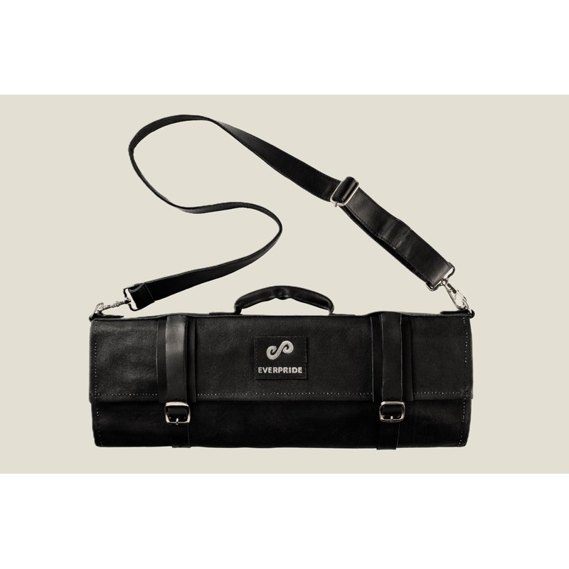 EVERPRIDE Waxed Canvas and Genuine Leather Trim Chef Knife Roll