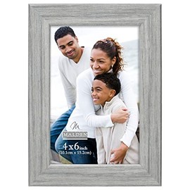 Malden International Designs 4x6 Opening Rustic White Picture Frame