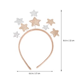 Lurrose 2PCS Star Headbands for Women Glitter Star Headband Star Head Boppers Christmas Headband for New Year Party Festival Prop