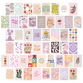Danish Pastel Dream: 50-Piece Aesthetic Wall Decor Set for Bedroom - Transform Your Space With Preppy and Chic Room Decor - Perfect for Teen Girls