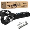 Nilight 10-TON Pintle Hitch for 2-Inch Receiver Hook Military Receiver 20000LBS,Fits 2-1/2 in Lunette Ring, Gloss Black Powder Coat