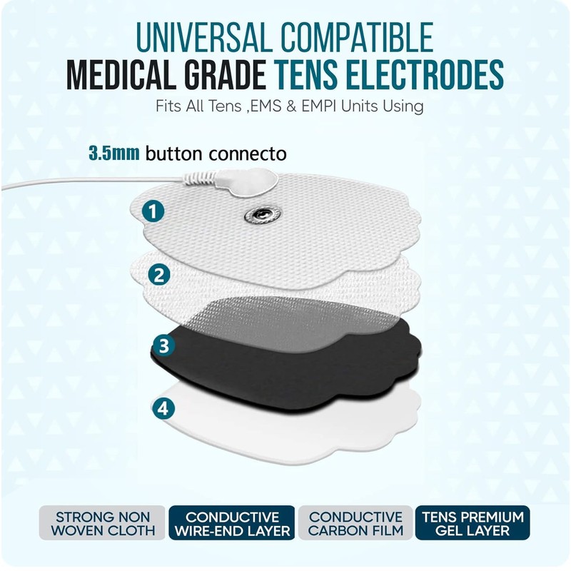 SM Electrodes TENS Unit Replacement Pads TENS Unit Pads Snap