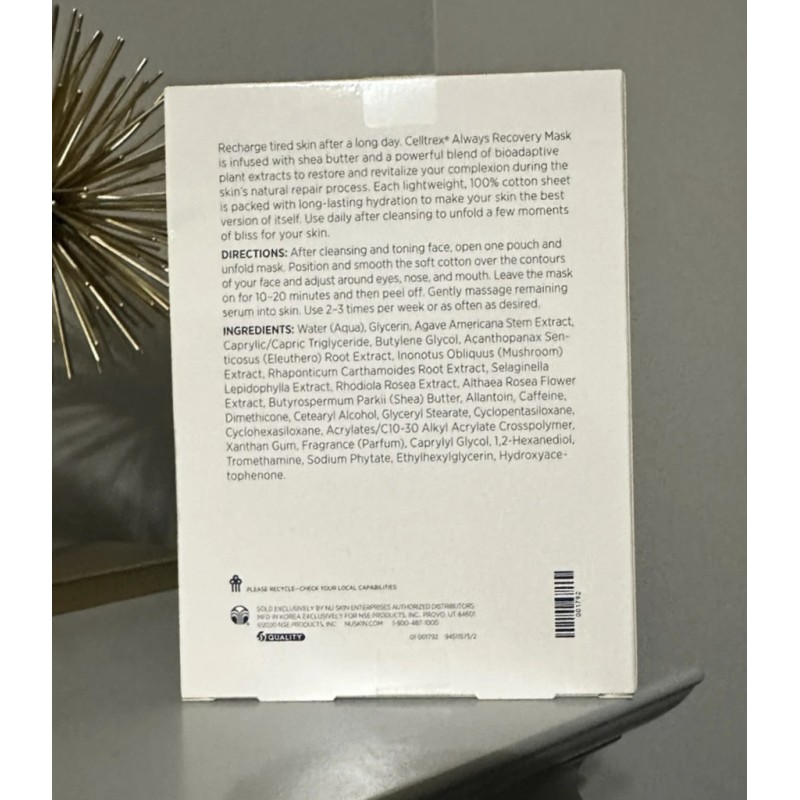 NuSkin Nutricentials Celltrex Always Right Recovery Mask 5pc