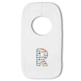 Blue Dotty Alphabet Letter R - Baby Pullover Bib