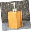 Alipis Bamboo Stainless Steel Pump Bottles 2 Pcs Refillable Soap