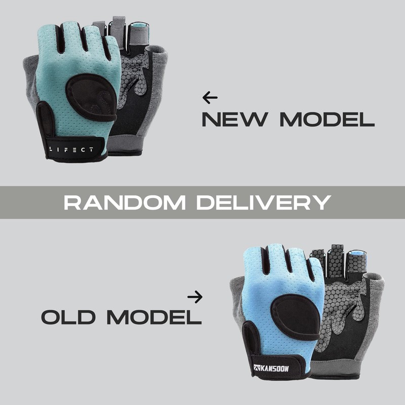 KANSOON Essential Breathable Workout Gloves, Weight Lifting Fingerless Gym Exercise