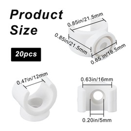 GORGECRAFT 4/5-Inch U-Hook PEX Holder TV Tray Replacement Clips PVC Water Pipe Clamps Talon Clamps Pipe Support Fit for 15.5mm OD Pipe Plastic Socket to Fix Corresponding Pipes (20 Packs)