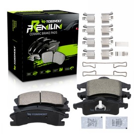 TOSTMOLT New 8pcs Complete Front+Rear Super Quiet Shimmed Slotted Ceramic Disc Brake Pads Set w/Installation Hardware Compatible With Jeep Grand Cherokee 99-02 w/Akebono Silver Calipers 03-04 All