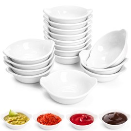 Elsjoy 16 Pack 2 Oz Ceramic Mini Dipping Dishes, Pinch Bowls for Soy Sauce, Ketchup, BBQ