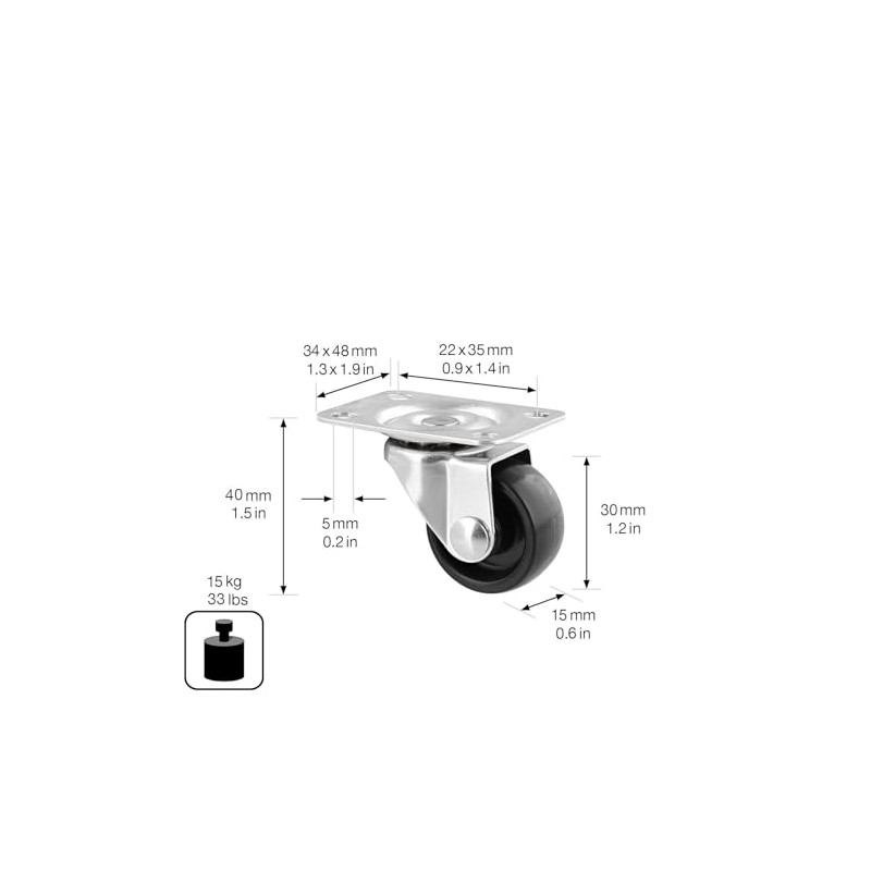 Furniture Swivel Castor RO 2109