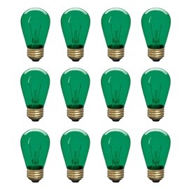 Incandescent S14 Edison Light Bulb, String Light Replacement, E26 Medium Base, 130V, Yellow (12 Pack)