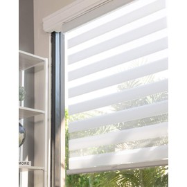 CHICOLOGY Zebra Blinds , Roller Window Shades , Blinds for Windows , Roller Shades for Windows , Window Shades for Home , Window Shades , Pull Down Shades for Windows , 29"W X 72"H , Basic Arctic