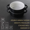 SWEEJAR Ceramic Soup Bowls with Double Handles, 20 Oz Stacked