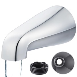 Dreyoo Universal Bath Tub Spout with Adapter, Fits 1/2"-3/4" IPS Inside Thread Connection, Chrome Finish, 5" Length