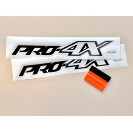 Black & White Pro4X Four Wheel Drive Decal Stickers Auto Decoration, Replacement for Titan, Frontier, Pathfinder, Armada, Durable & Weatherproof, Size 14.5 x 2.5 inch (Set of 2)