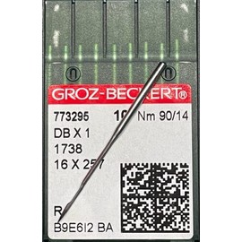Needle It Up with Groz-Beckert Needle DBx1 / 16x257 / 16x231 / DLx1 / 1738 / Round Point - Size - 90/14 (10PK)