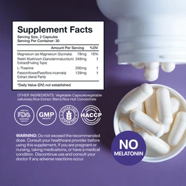 Wellsgoing Sleep Support Supplement, Melatonin-Free Herbal Blend with Magnesium Glycinate, L-Theanine, Reishi & Passionflower, Supports Relaxation & Restful Sleep, 60 Capsules (30 Day Supply)