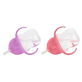 Munchkin® Any Angle™ Weighted Straw Trainer Cup with Click Lock™ Lid, 7 Ounce, 2 Pack, Pink/Purple