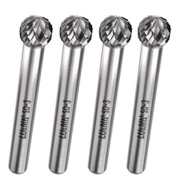 LU&MN SD-3 Tungsten Carbide Burr, 3/8" Head 1/4" Shank, 4 Pcs