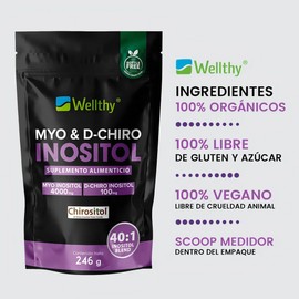 Wellthy Myo & D-chiro Inositol 246g Sabor Sin sabor