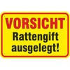 Sign "Vorsicht Achtung Rattenpoison ausgelegt" Aluminium Composite Material 3 mm