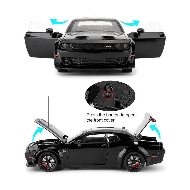 LOVEPOSELY Compatible for 1/24 Dodge Challenger SRT Hellcat Car Model,