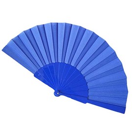 WS UK Fabric Handheld Folding Fan [Dark Blue]