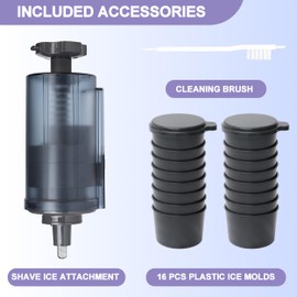 Shaved Ice Attachment for KitchenAid Stand Mixer with 16 Ice Molds, Snow Cone Maker, Ice Shaver Accessories for Stand Mixers Create Fluffy Snow-like Ice Treats at Home