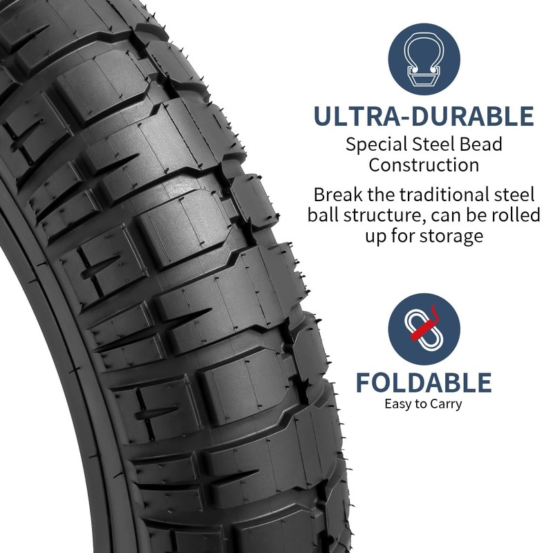 YUNSCM 2-PCS 20" Heavy Duty Fat E-Bike Tires 20 x