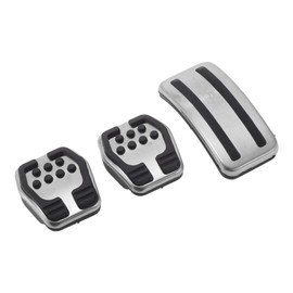 PARSLUCK 3 Pcs Manual Transmission Foot Pedal Pads Foot Accelerator Pedal Covers for Ford Focus 3 2012-2016 Stainless Steel Silver Tone