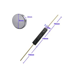 Gebildet 10pcs Plastic Reed Switch Reed Contact Normally Open (N/O) Magnetic Induction Switch (2.5mm×14mm) with 10pcs Small Multi-Use Round Magnets