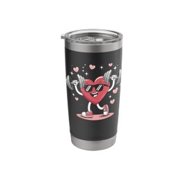 Heart Training With Dumbbell Workout Funny Valentines Day Stainless Steel Insulated Tumbler
