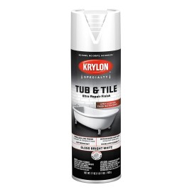 Krylon 17 Ounce Tub and Tile Ultra Repair Finish Bright White Durable Chip Resistant