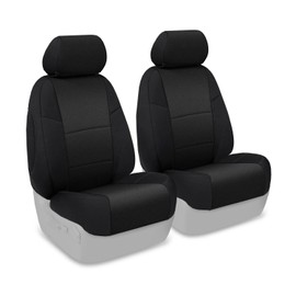 Coverking Custom Fit Front 50/50 Bucket Seat Cover for Select Honda Civic Models - Neosupreme Solid (Black)