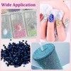 22000pcs Resin Flatback Rhinestones for Crafting, Black Bottom Blue AB