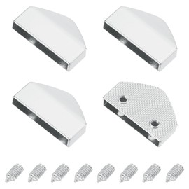 uxcell 4Pcs Metal Belt Buckle End Tips, 0.51" Wide Pentagon Webbing Zipper Tips Clip Buckles with Screws for DIY Sewing Craft Purse Belt Repair, Silver Tone